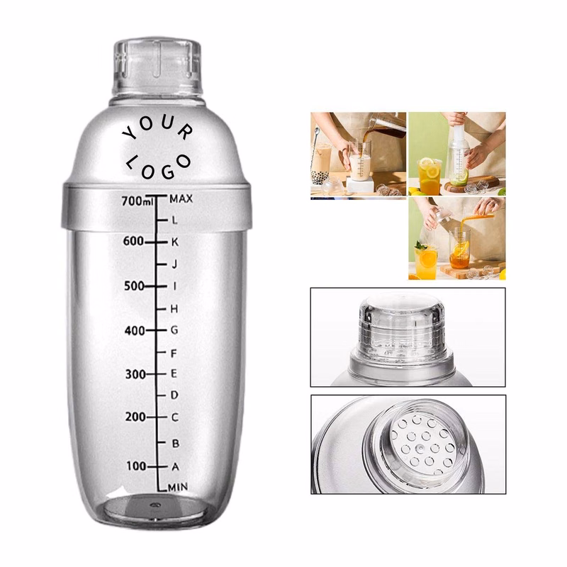 Black 24oz Drink Shaker with Measurement Markings