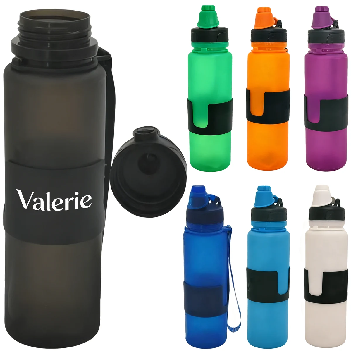 12 oz Collapsible Silicone Sports Water Bottle 1