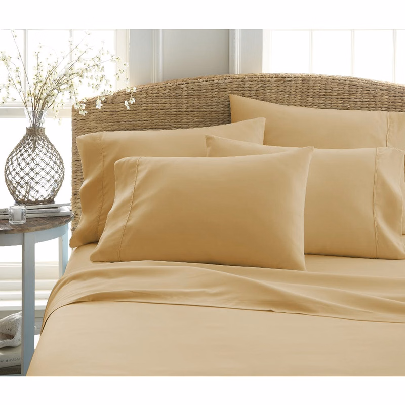 Microfiber Bed Sheet Sets - Gold King 6 Piece Double-Brushed