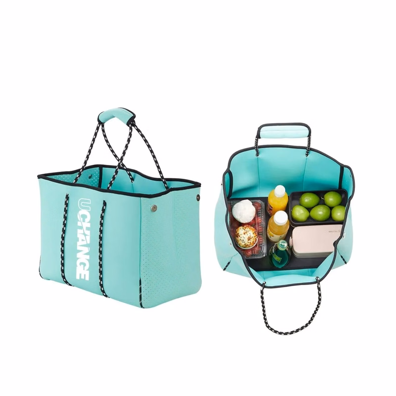 Large Neoprene Beach Tote Bag With Rope Handles