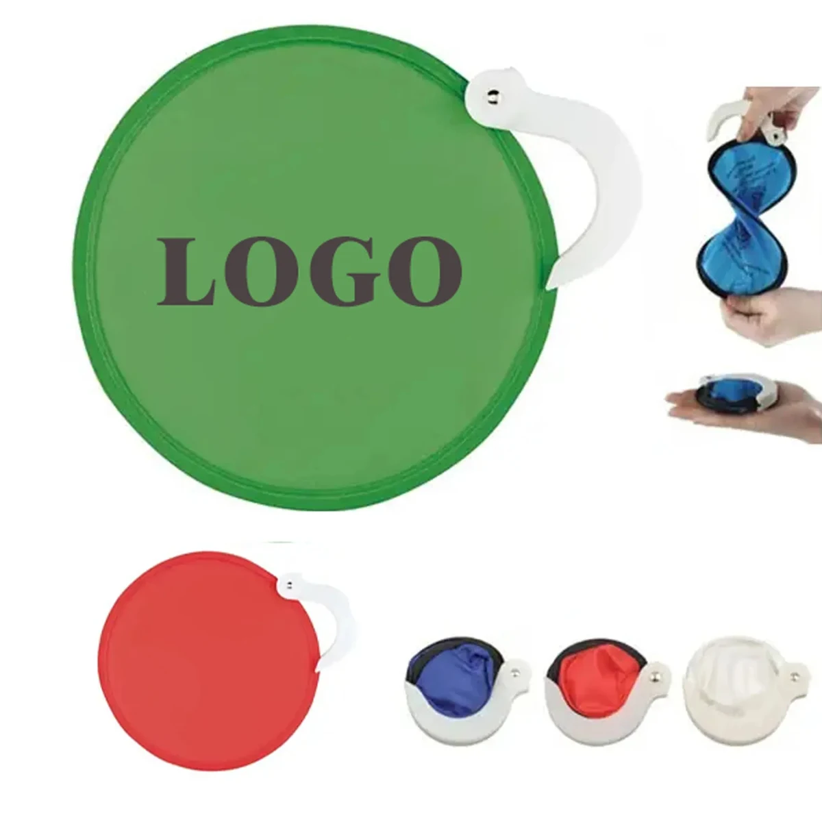 Foldable Flying Disc Round Fan With Handle MOQ 100PCS 1