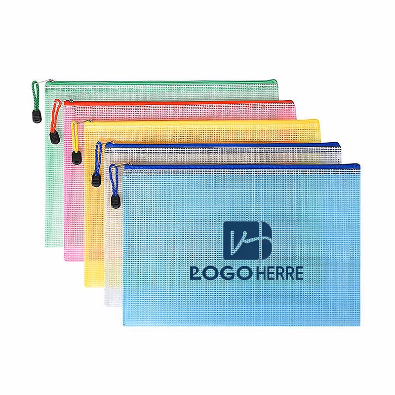 A4 Mesh Zipper Pouch Document Bag