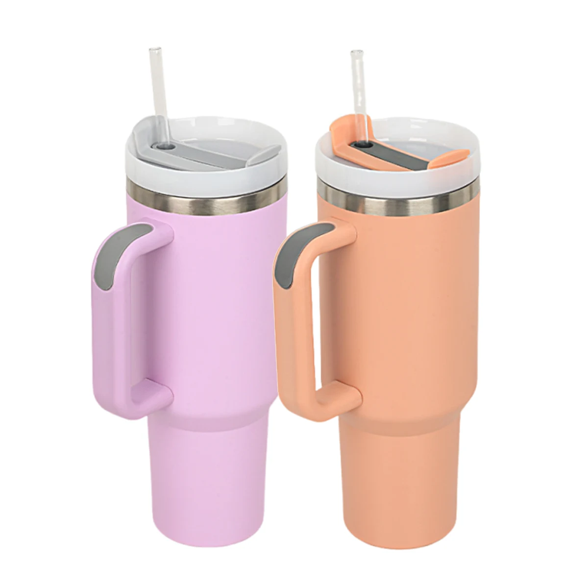 Double-Wall Stainless Steel Tumbler with Straw Lid, 40 oz. 1