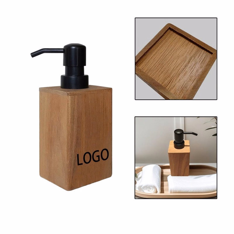 Square Wood Liquid Soap Dispenser