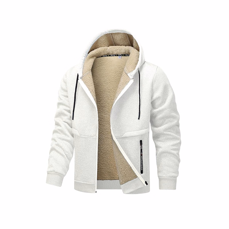 Men Windproof Fleece Lined Heavyweight Hooded Jacket