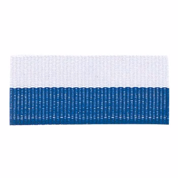 Blue/White "V" Neck Ribbon with Clip, 1 1/2" wide