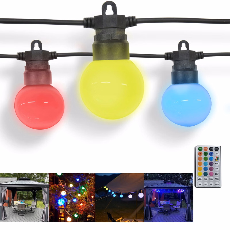 24Ft Color Outdoor String Lights
