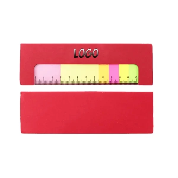 Creative Ruler Sticky Notes Notebook with Multi Color Pads for Office, School and Events 1
