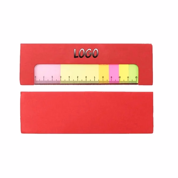 Creative Ruler Sticky Notes Notebook with Multi Color Pads for Office, School and Events