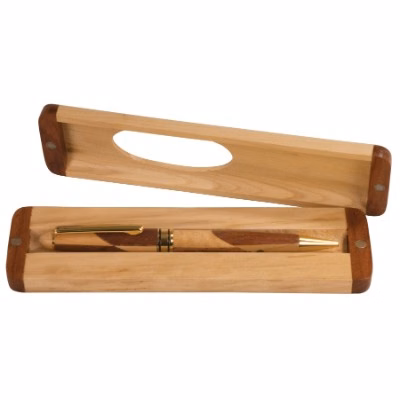 Laser Engraved Maple/Rosewood Pen and Magnetic Case Set