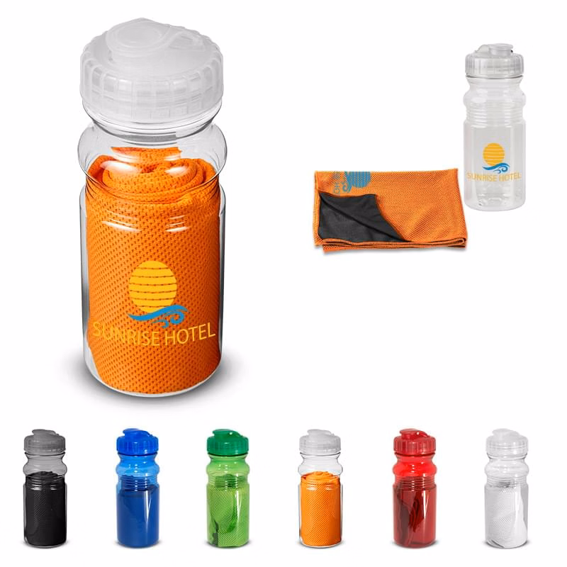 Cooling Towel in Water Bottle