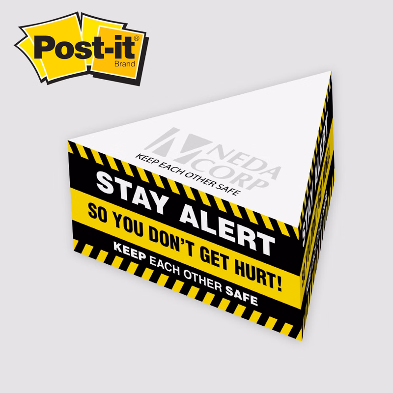 Post-it® Custom Printed Notes Cube — Triangle Half Cube - 3-3/4" x 3-3/4" x 1-3/4"