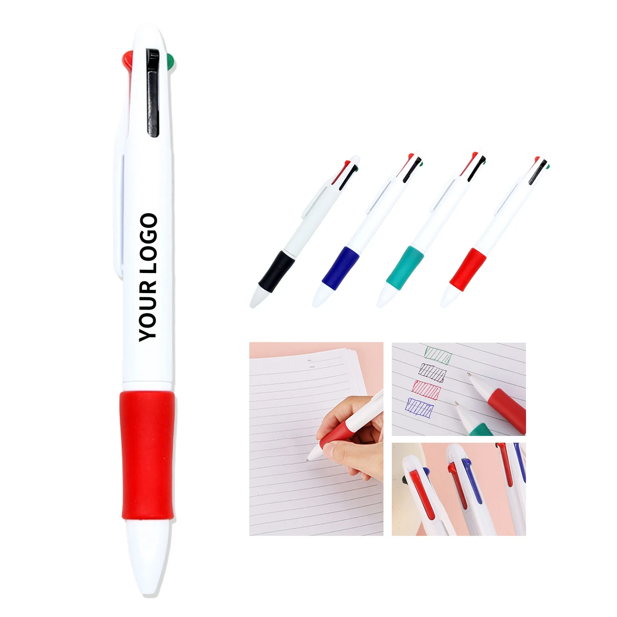 Four Color Ballpoint Pen With Soft Grip 5.63" 1
