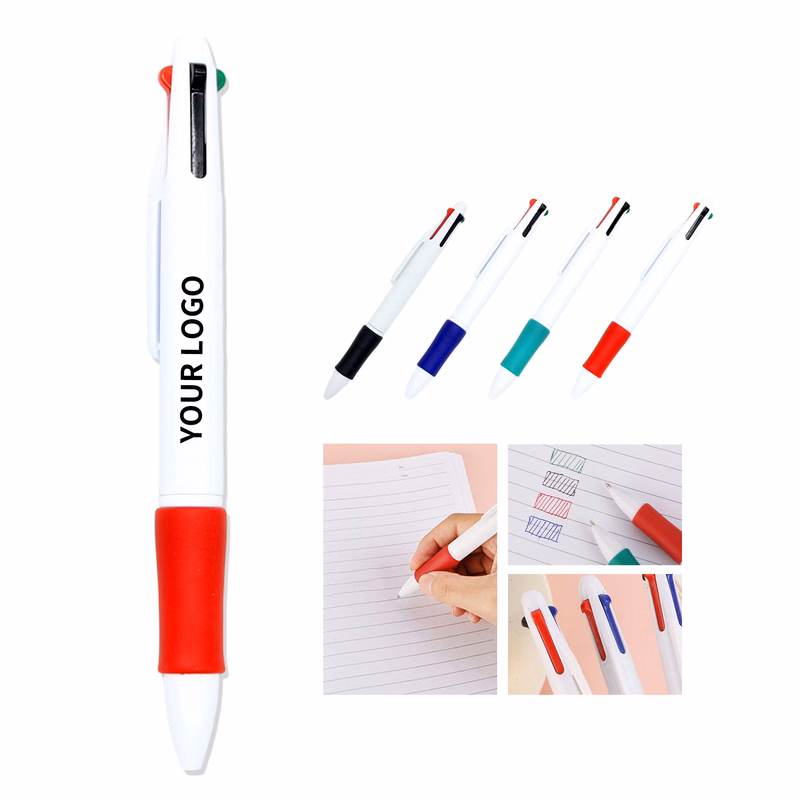 Four Color Ballpoint Pen With Soft Grip 5.63"