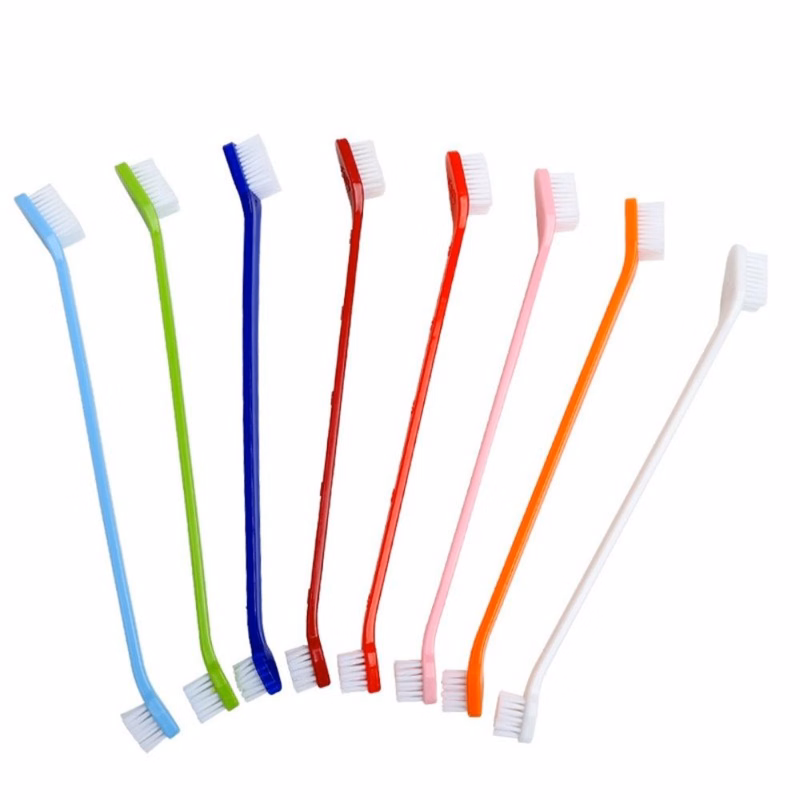 Pet Long-handled Double-headed Toothbrush