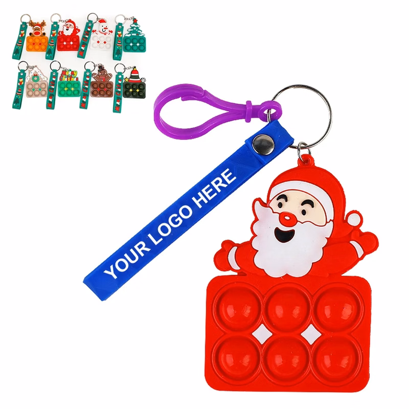 Christmas Mini Bubble Keychain Fidget Toys