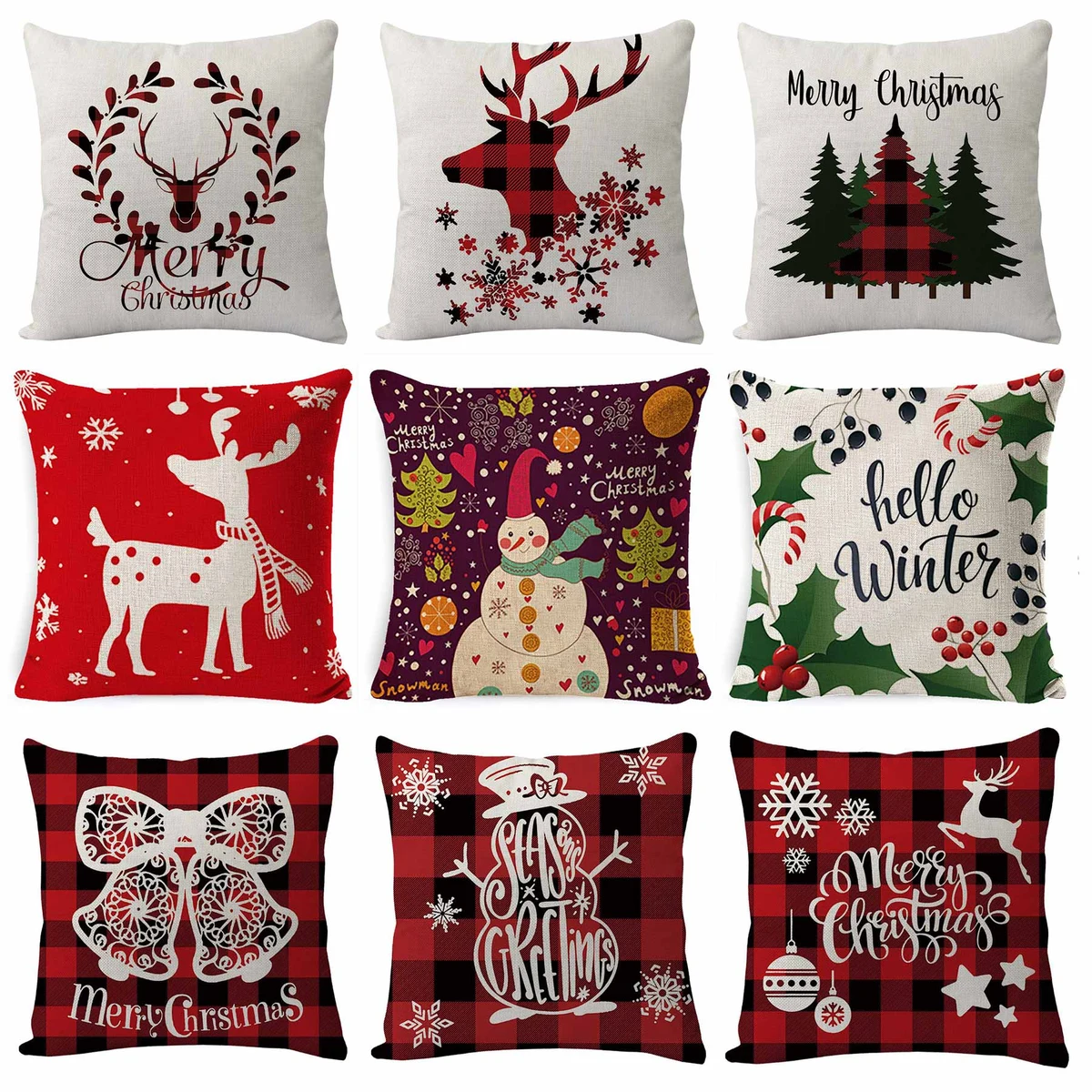 Linen Christmas Pillowcase 1