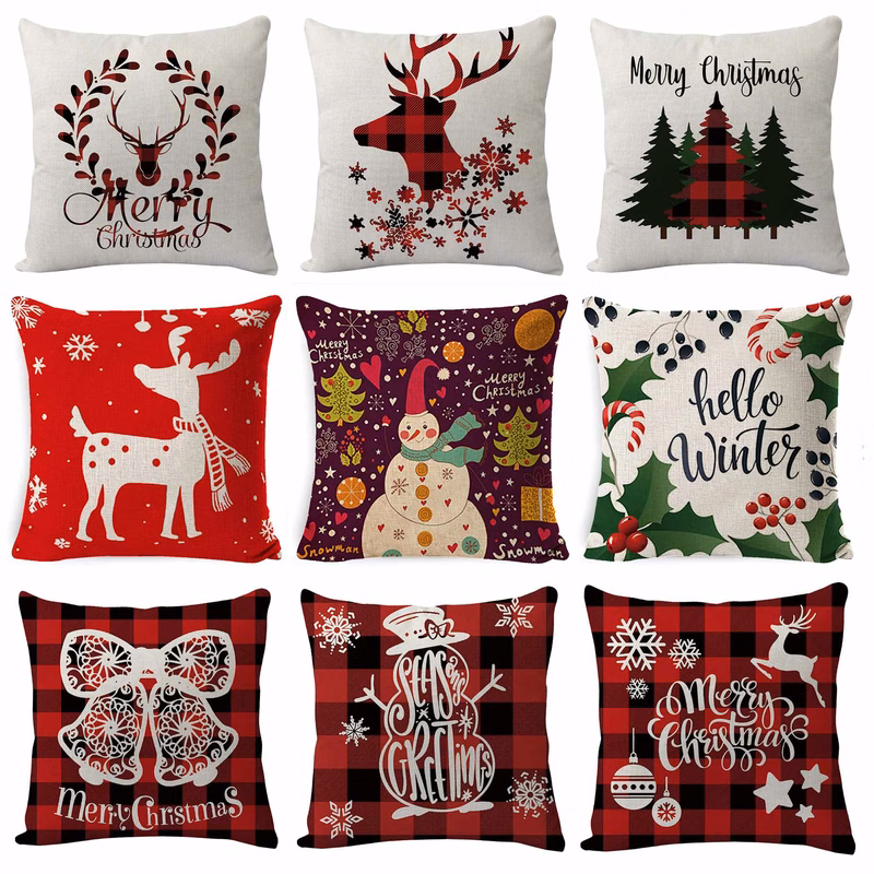 Linen Christmas Pillowcase