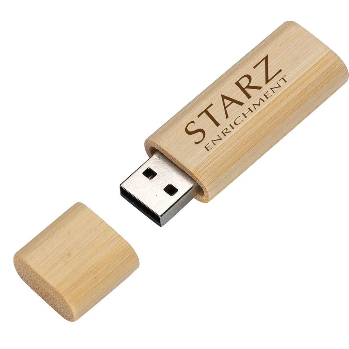 Bamboo USB Flash Drive w/Key Chain (1 GB) 1