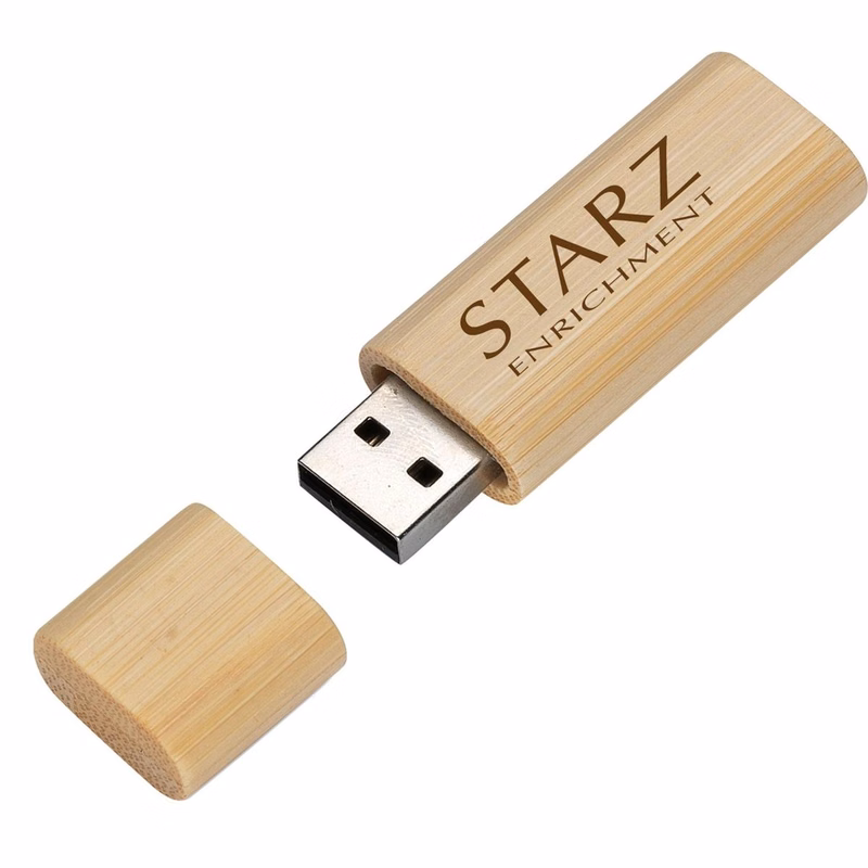 Bamboo USB Flash Drive w/Key Chain (16 GB)