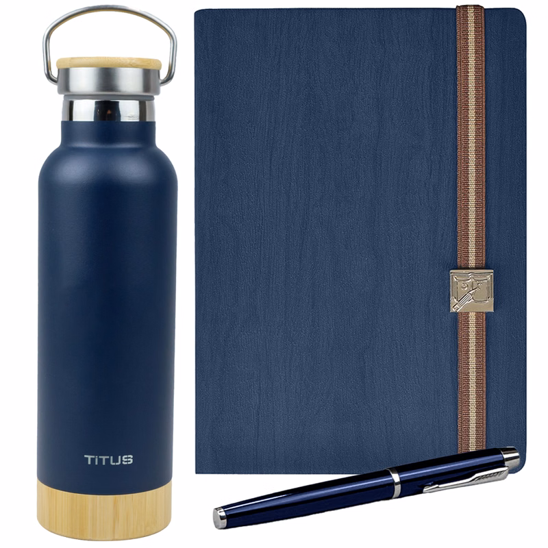 TiTUS® 17 oz Water Bottle, Melange Executive Notebook & Pen Gift Set