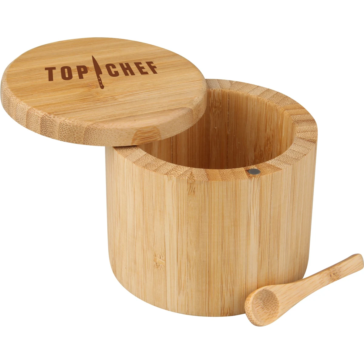 Bamboo Salt Box w/ Magnetic Swivel Lid 1
