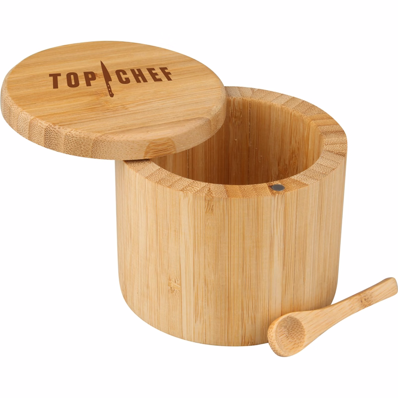 Bamboo Salt Box w/ Magnetic Swivel Lid