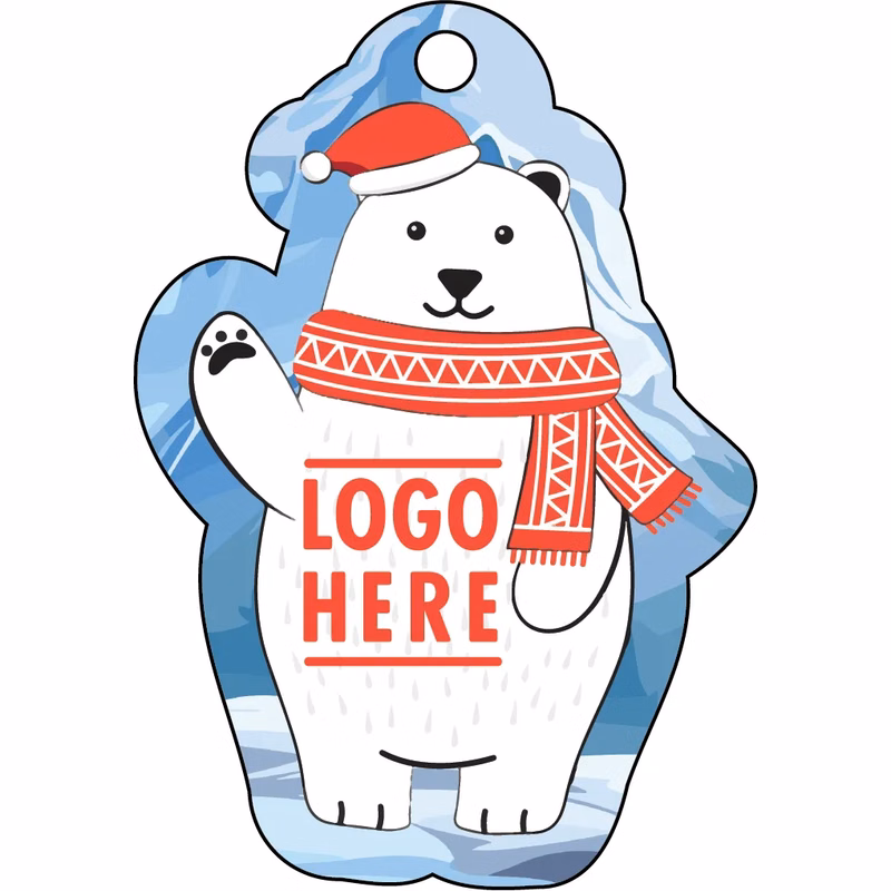 1/4" Recycled Wood Ornaments-Bear in Scarf
