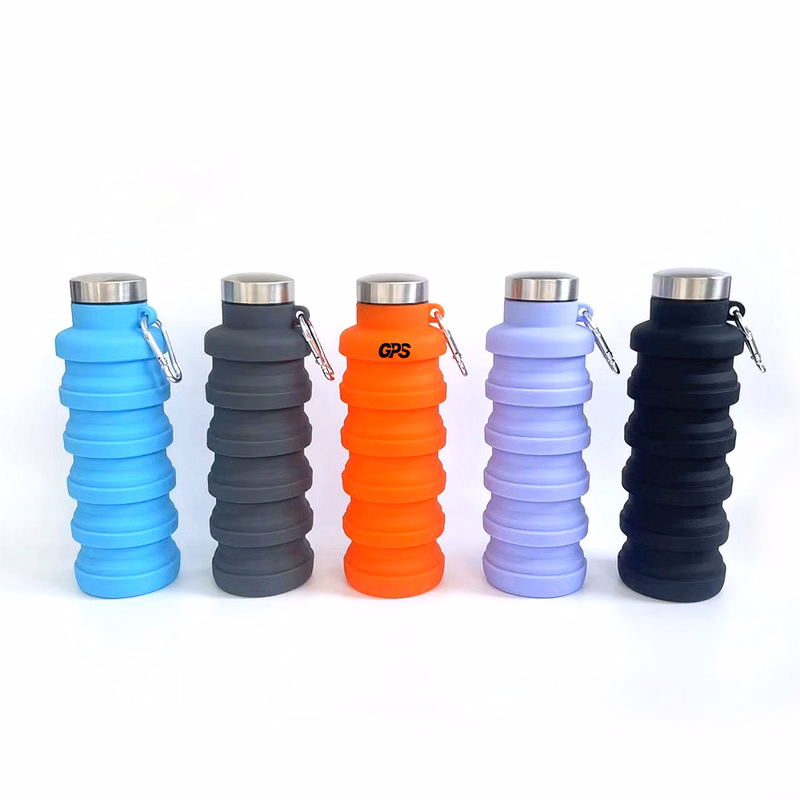 500ml Collapsible Silicone Bottle With Carabiner