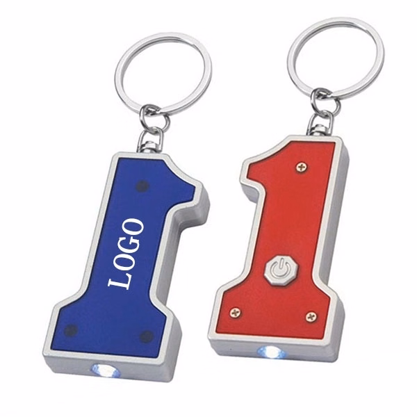 Number 1 Shaped LED Key Chain