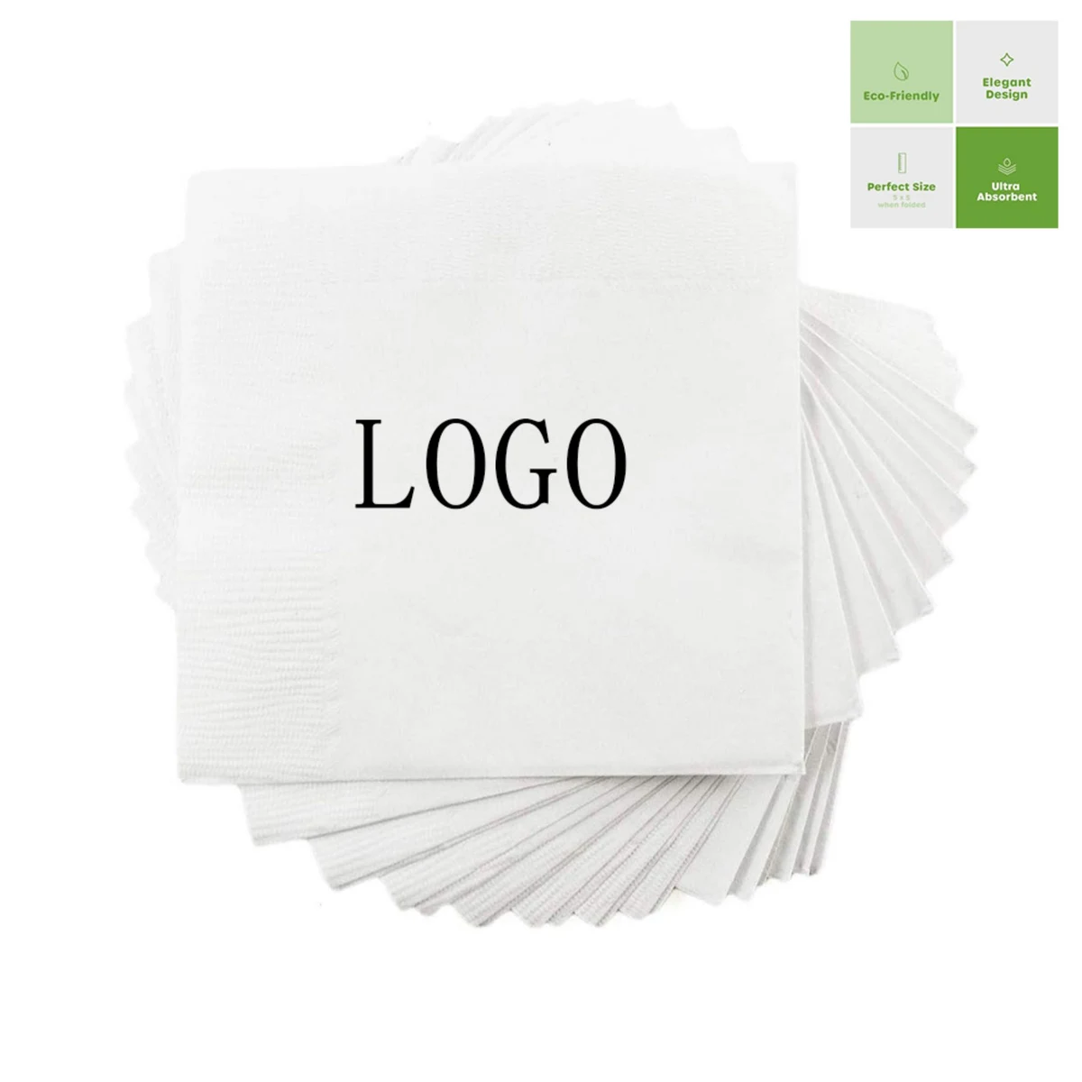 5 Inch Beverage Napkins White 1