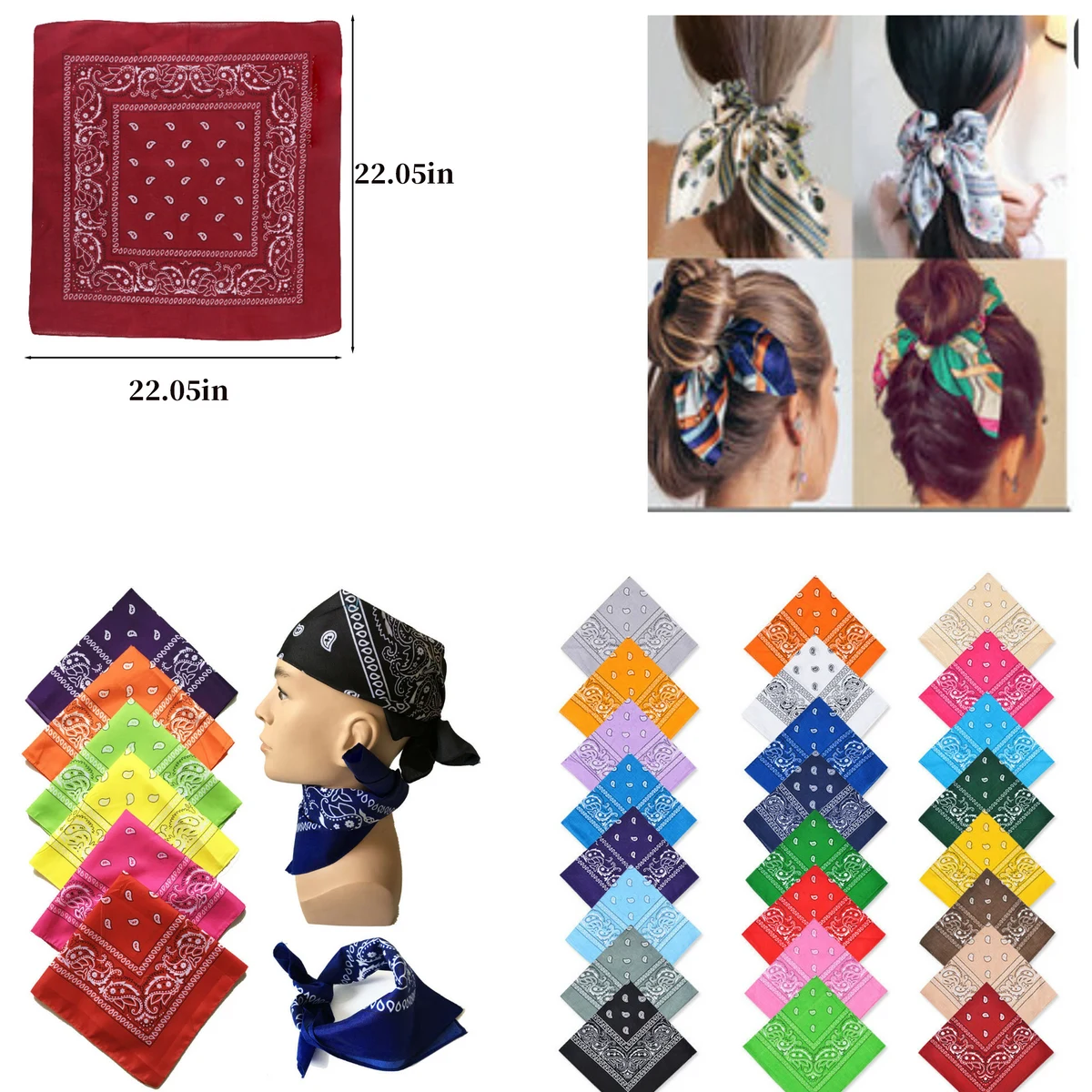 Multi-Use Paisley Polyester Bandana 1