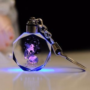 Led Crystal Car Key Chain