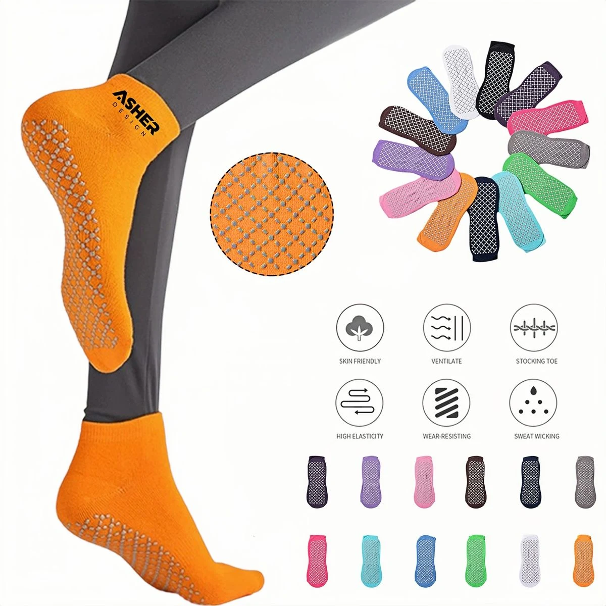 Adult Unisex Anti-Skid Cotton Floor Socks for Sport 1