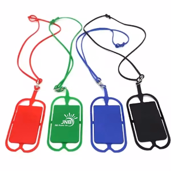 Versatile Silicone Phone Lanyard Holder with Card Slot