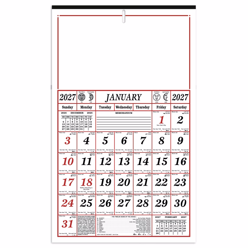 Skinner & Kennedy® 7-Sheet Almanac
