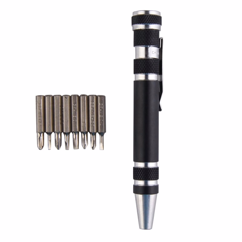 8 Bit Aluminum Pen-style Screwdriver Tool Kit