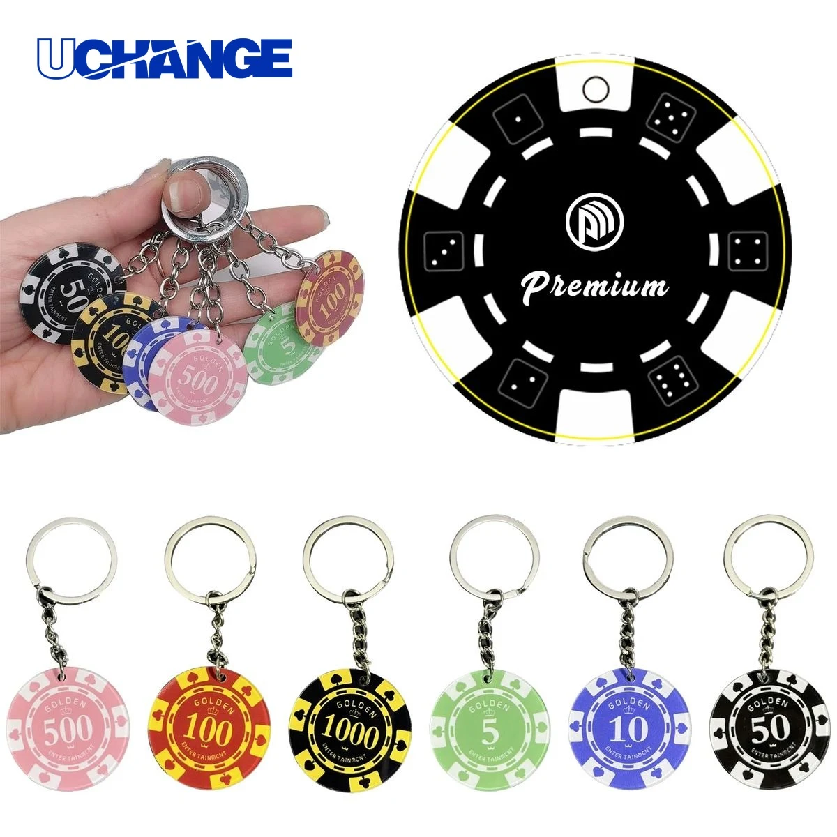Full-Color Poker Chip Keychain 1
