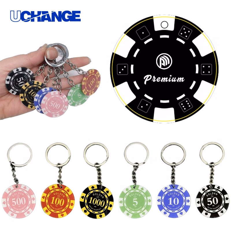 Full-Color Poker Chip Keychain