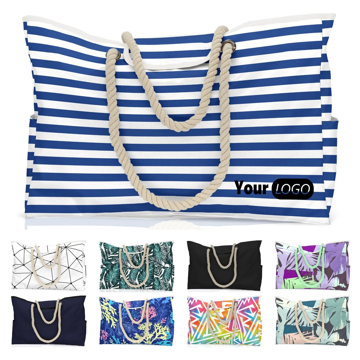Nylon Large Capacity Canvas Tote Bag ?C Ideal For Beach Days And Travel, custom tote bag with logo imprint 1