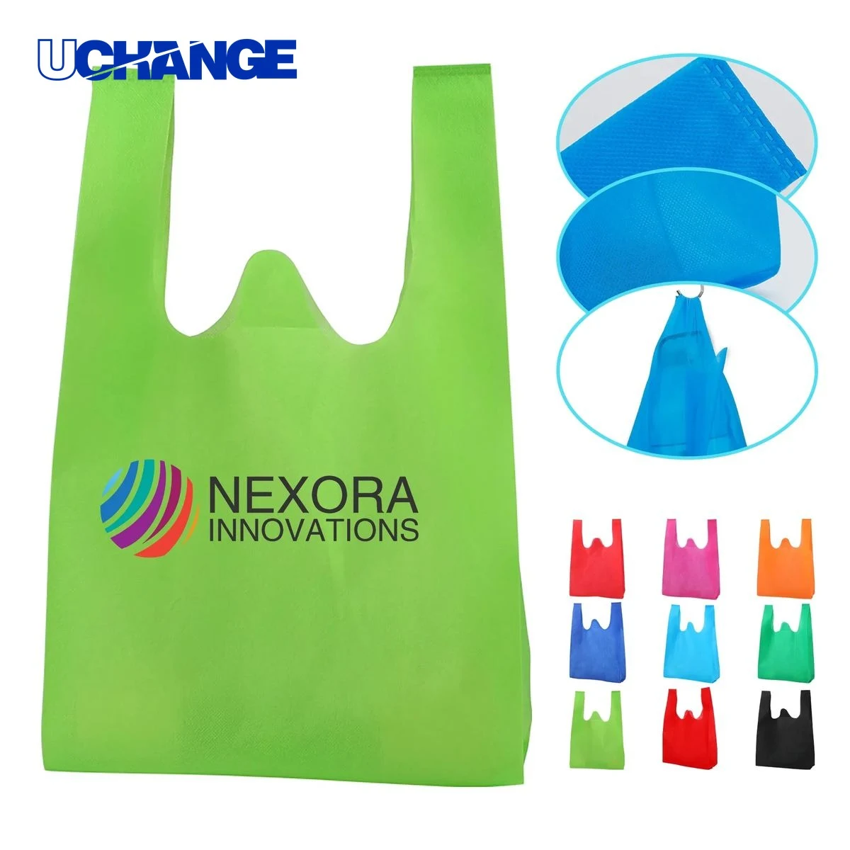 Biodegradable Non Woven Shopping Bag Carrier Vest Style 1