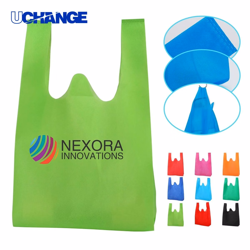 Biodegradable Non Woven Shopping Bag Carrier Vest Style