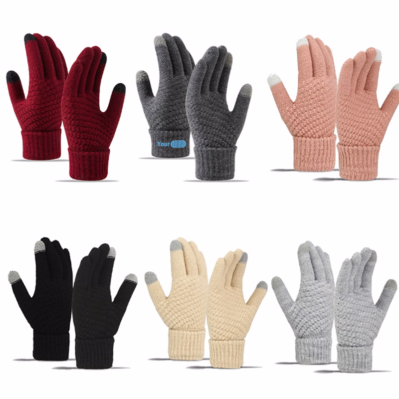 Polyester Fashion Touchscreen Knit Gloves