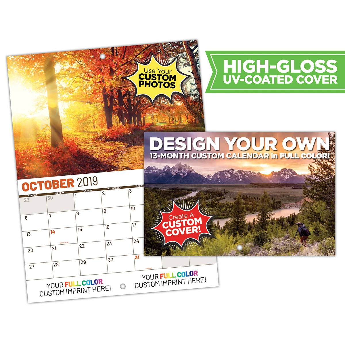 13 Month MINI Fully Custom Photo Appointment Wall Calendar (5.5x8.5) - High Gloss UV Coated Cover 1