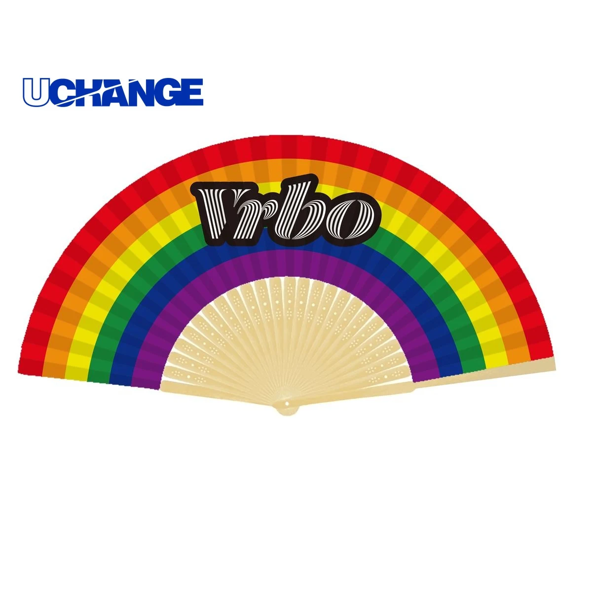 Custom Paper Fan with Bamboo Handle for Events 1