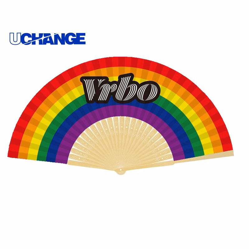 Custom Paper Fan with Bamboo Handle for Events