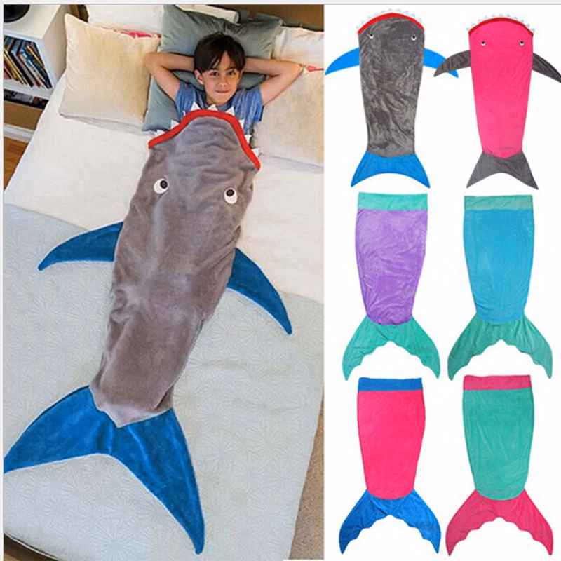 Kids Shark Tail Sleep Fleece Blanket