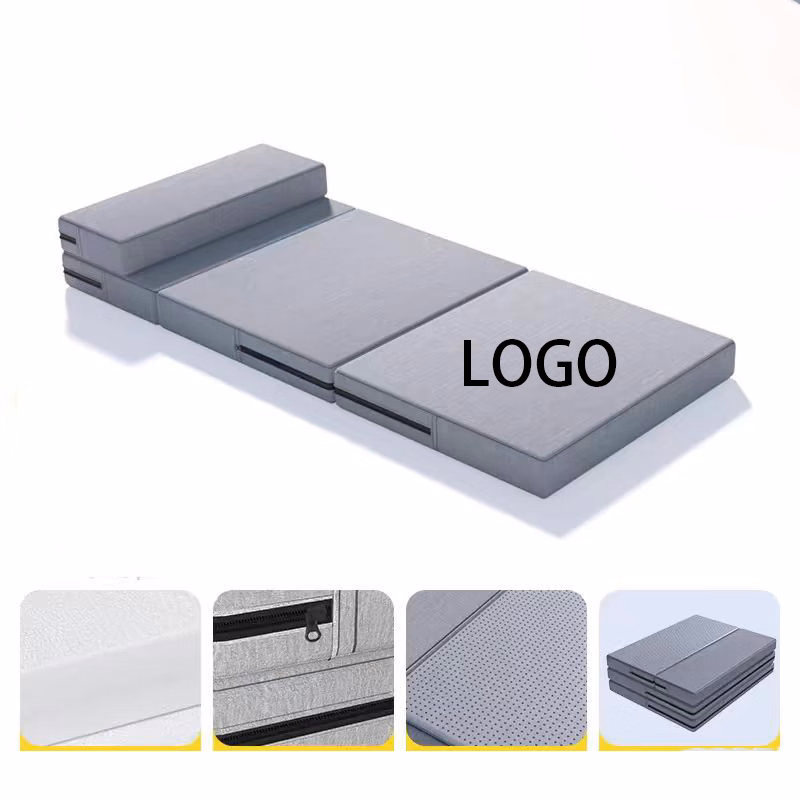 Gray Anti-Slip Foldable Nap Mat with Pearl Cotton Filling