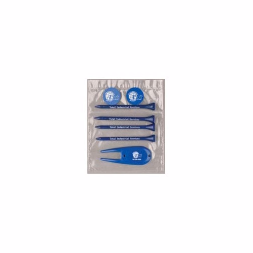 Value Poly Bag Pack w/ Four 3 1/4" Tees, 2 Markers & 1 Fixer