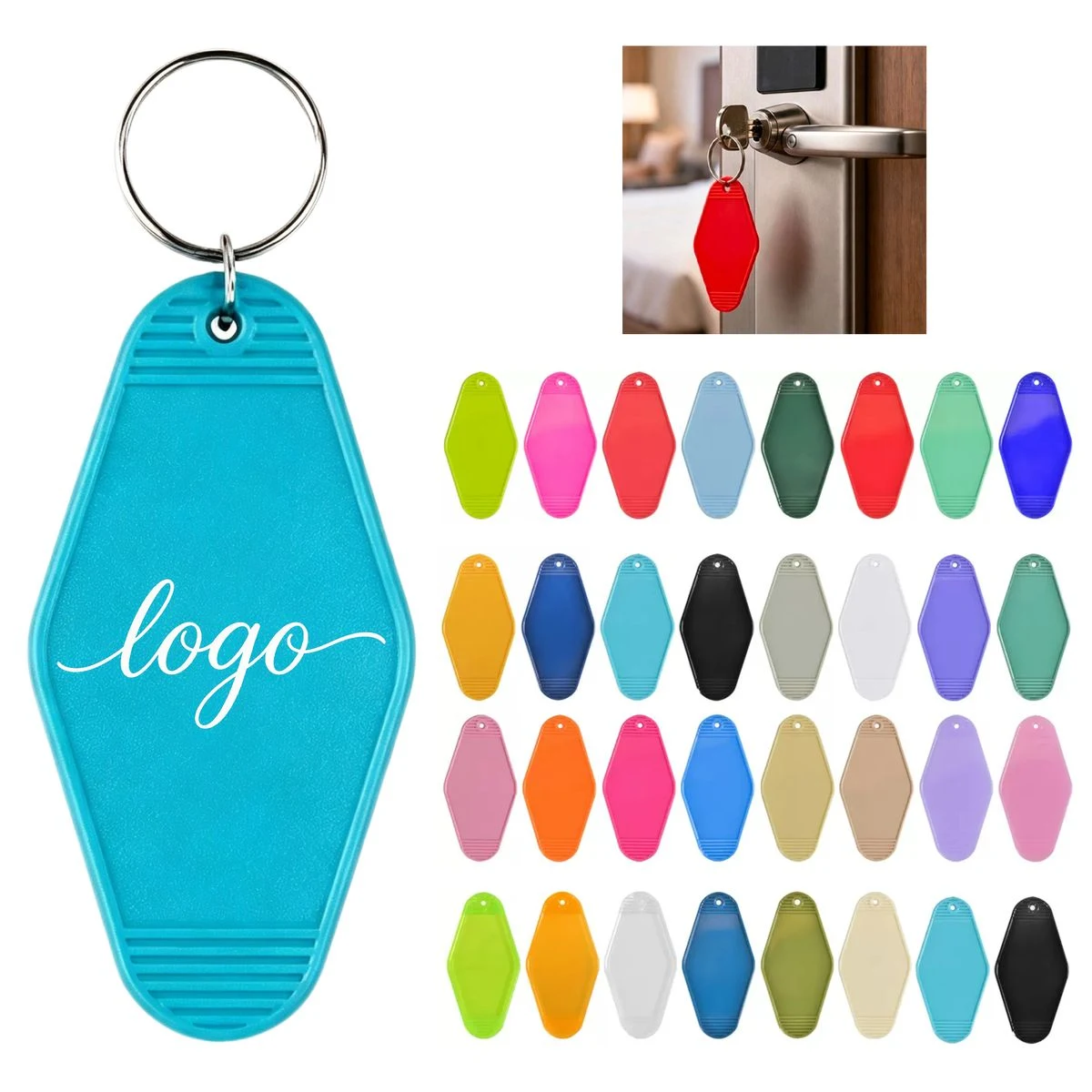 MOQ 30 Custom Hotel Keychain With Key Ring 1
